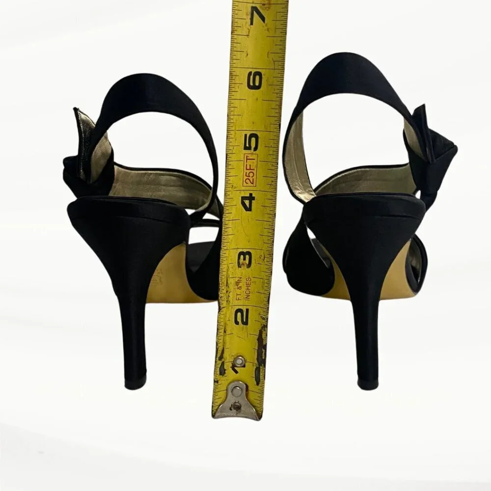 Nina Vitoria Black Luster Sandal, 3.5" Heels, Size 7.5 M US, 37.5 EU - Picture 11 of 11